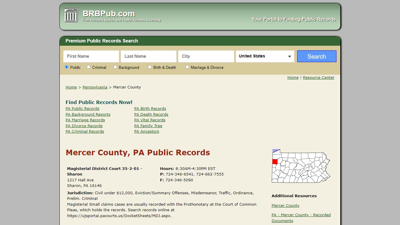 Mercer County Public Records | Search Pennsylvania ...